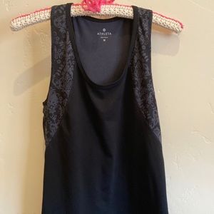 Athleta Black Semi-Fitted Workout Yoga Tank Sz Med